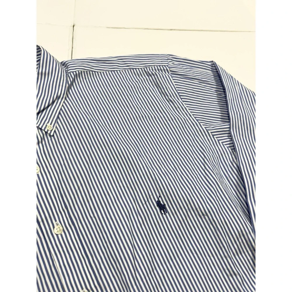 NWT Polo Ralph Lauren Men Classic Button Down Oxford Poplin Shirt Pinstripe 2XLT